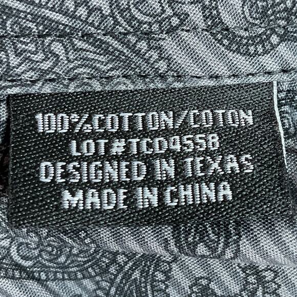 Panhandle Western Diamond Pattern Oxford Dress Shirt Button Front XLarge - Picture 7 of 12